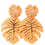 Øreringe - store hængeøreringe blade, orange